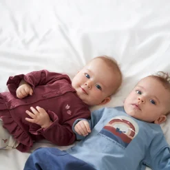 Prénatal newborn shirt lange mouwen printopdruk blauw