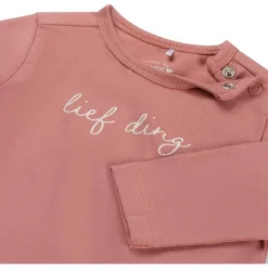 prénatal newborn shirt lange mouwen tekst roze