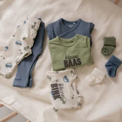 prénatal newborn shirt lange mouwen tekst groen
