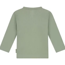 Prénatal newborn shirt rib lange mouwen effen groen