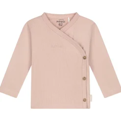 Prénatal newborn shirt rib lange mouwen effen roze