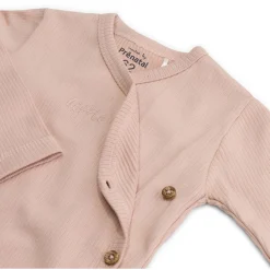 Prénatal newborn shirt rib lange mouwen effen roze