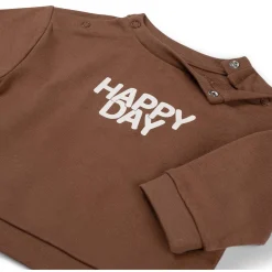 Prénatal newborn sweater lange mouwen tekst bruin