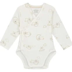 Prénatal overslagromper beren rib lange mouwen all over print wit