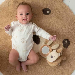 Prénatal overslagromper beren rib lange mouwen all over print wit