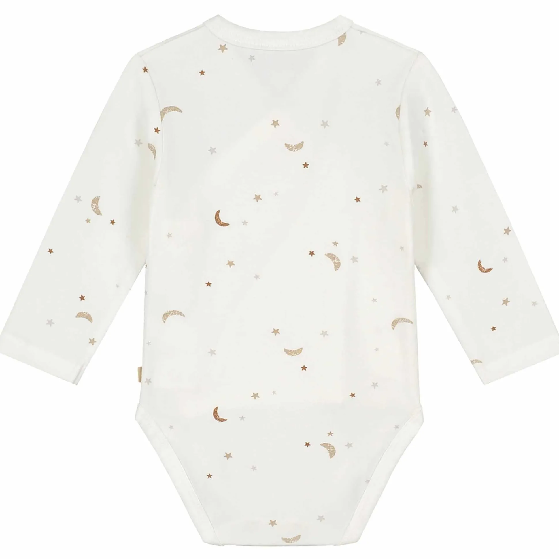 Prénatal overslagromper ster en maan lange mouwen all over print wit