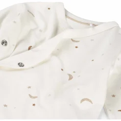 Prénatal overslagromper ster en maan lange mouwen all over print wit