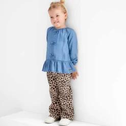 Prénatal peuter blouse lange mouwen effen blauw