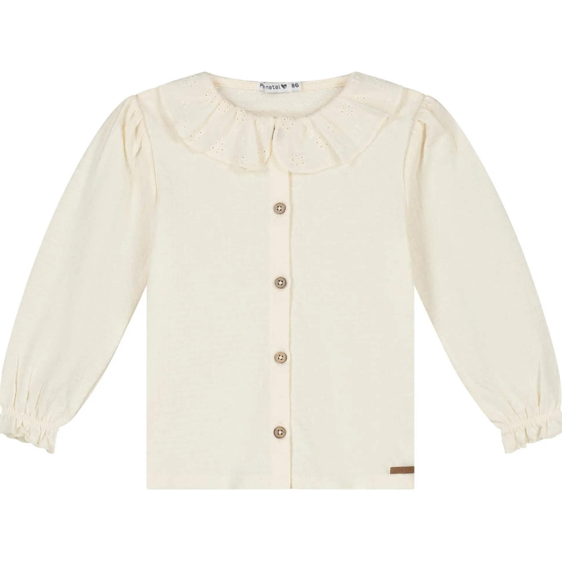 Prénatal peuter blouse lange mouwen effen wit