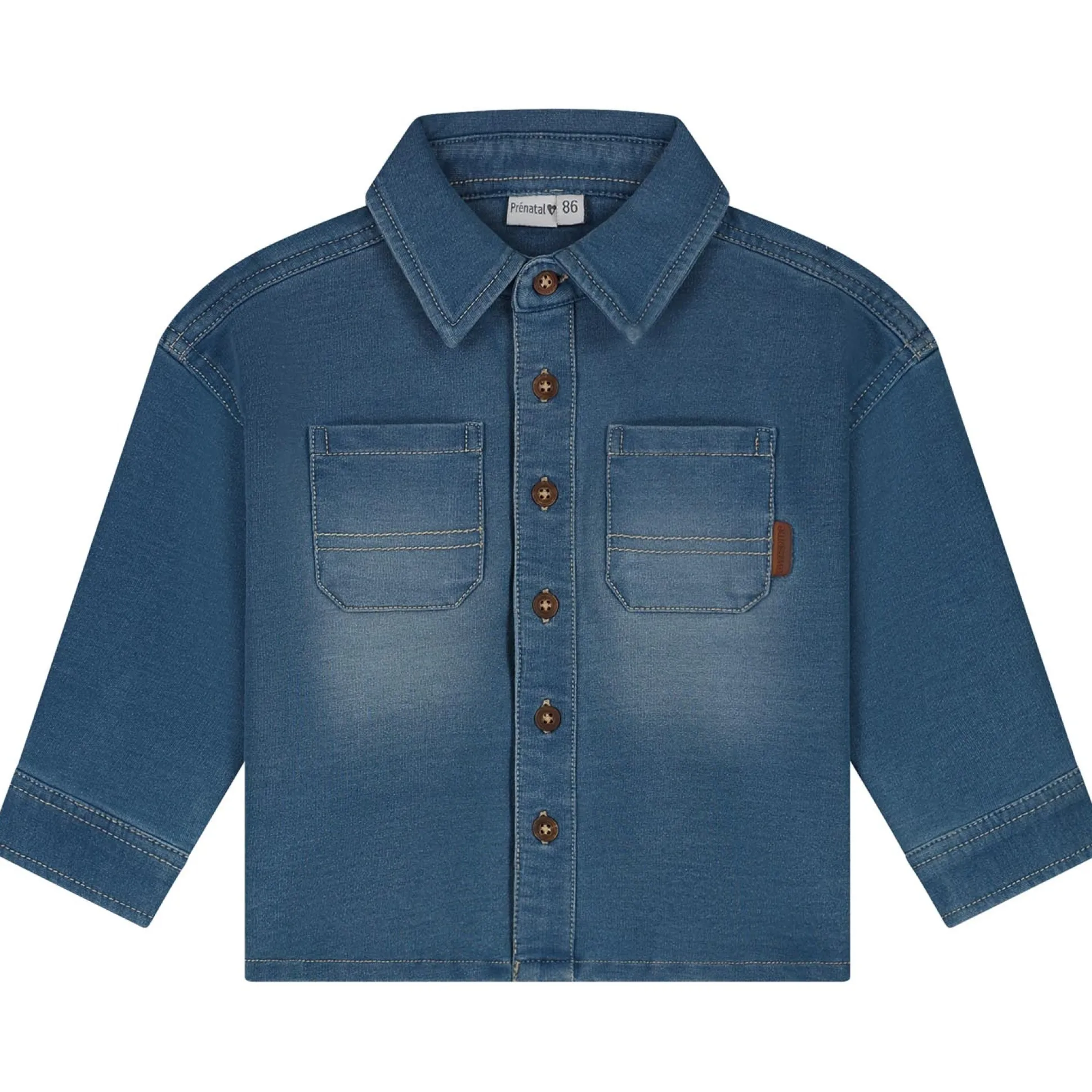 Prénatal peuter blouse lange mouwen effen blauw