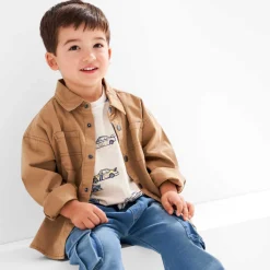 Prénatal peuter blouse lange mouwen effen bruin