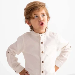 Prénatal peuter blouse lange mouwen effen wit