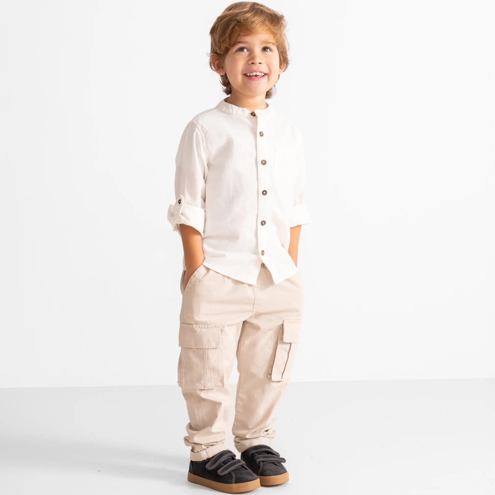 Prénatal peuter blouse lange mouwen effen wit