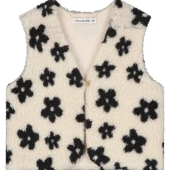 Prénatal peuter gilet mouwloos bloemen wit