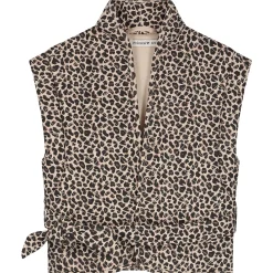 Prénatal peuter gilet mouwloos panterprint bruin