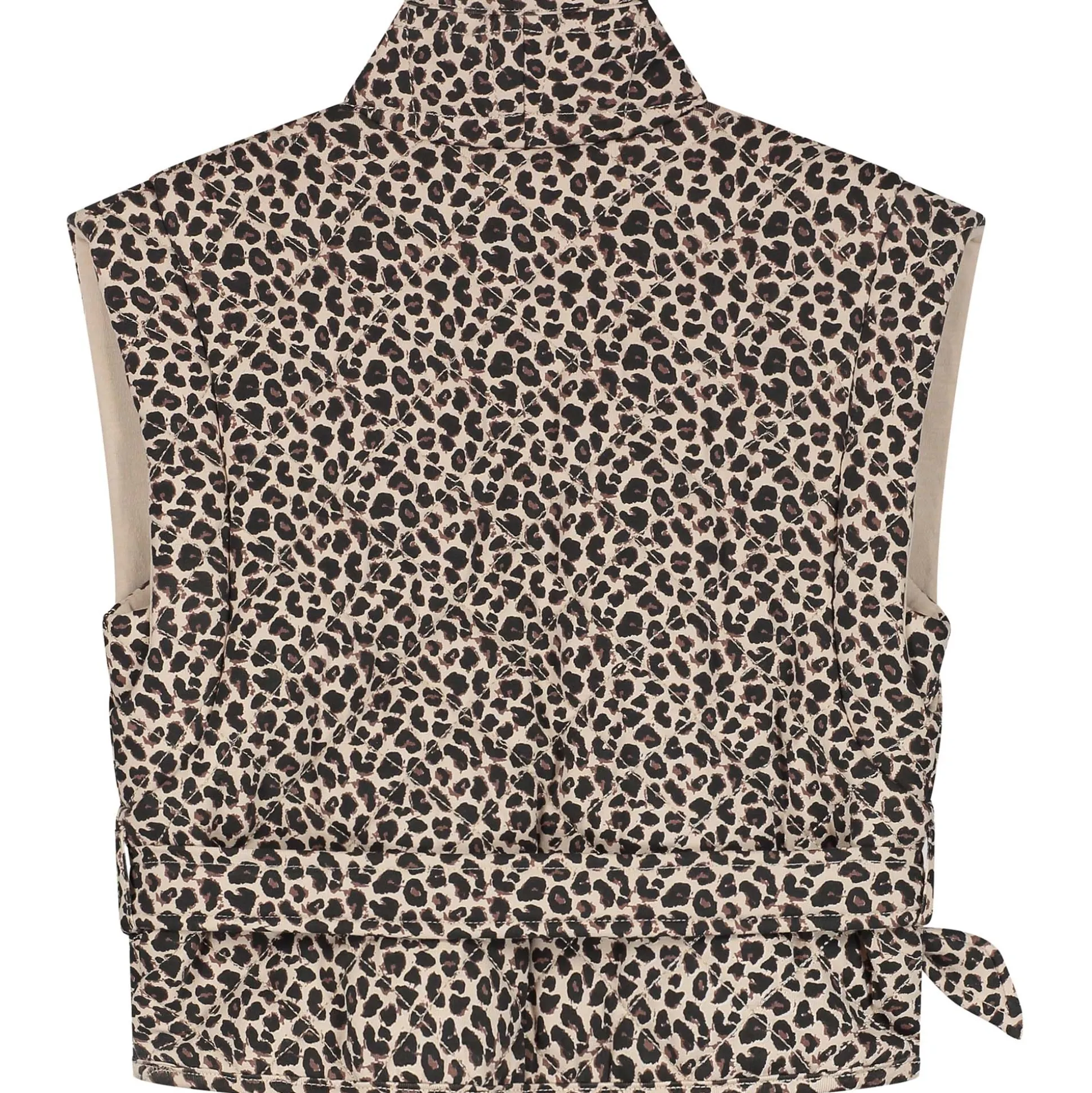 Prénatal peuter gilet mouwloos panterprint bruin