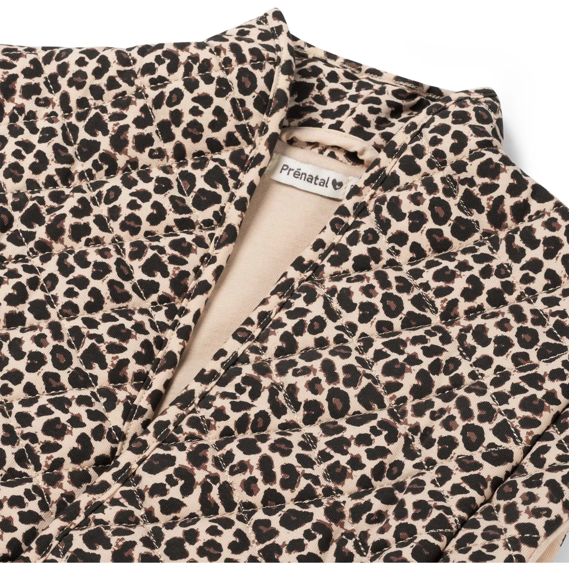 Prénatal peuter gilet mouwloos panterprint bruin