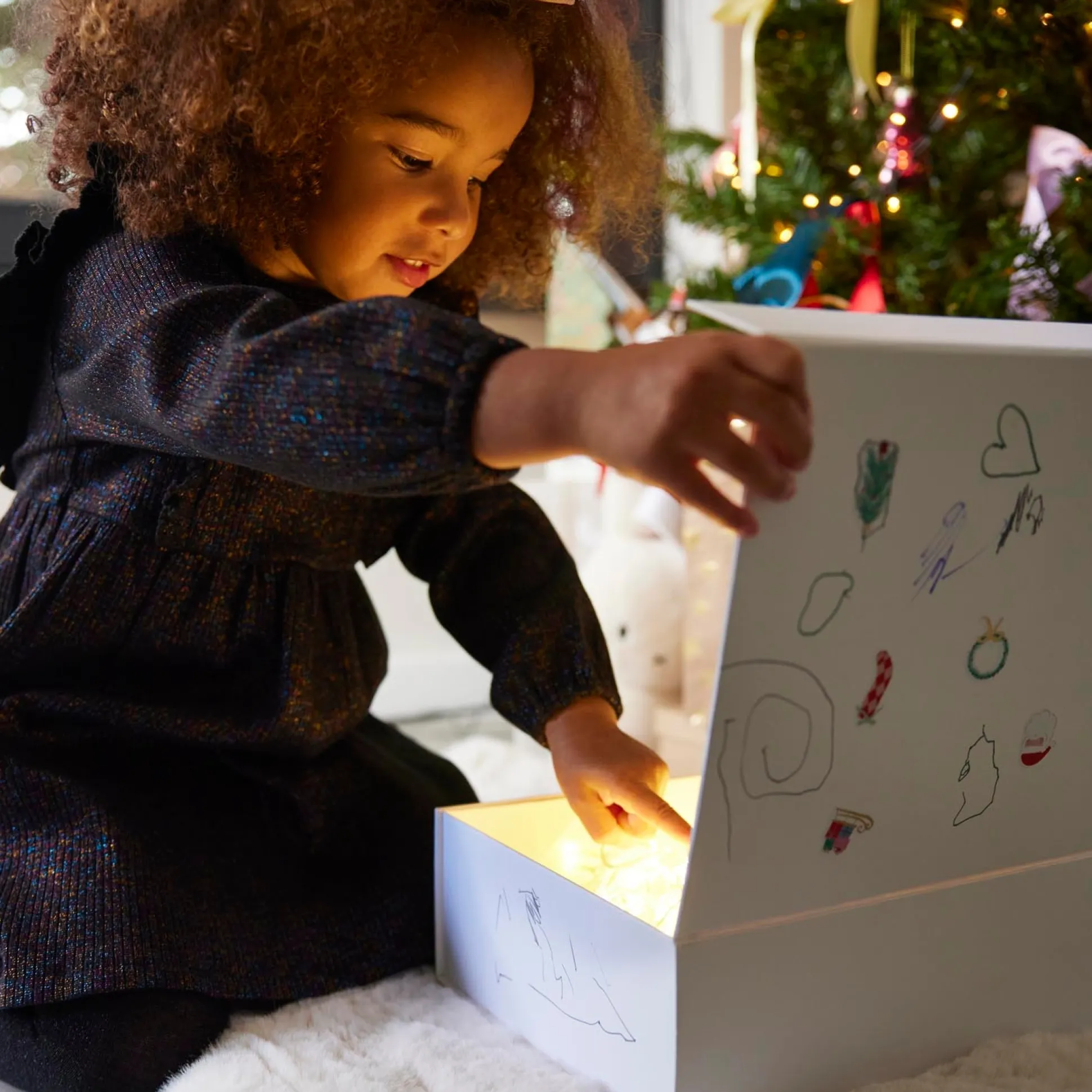 Prénatal peuter jurk glitter lange mouwen effen zwart