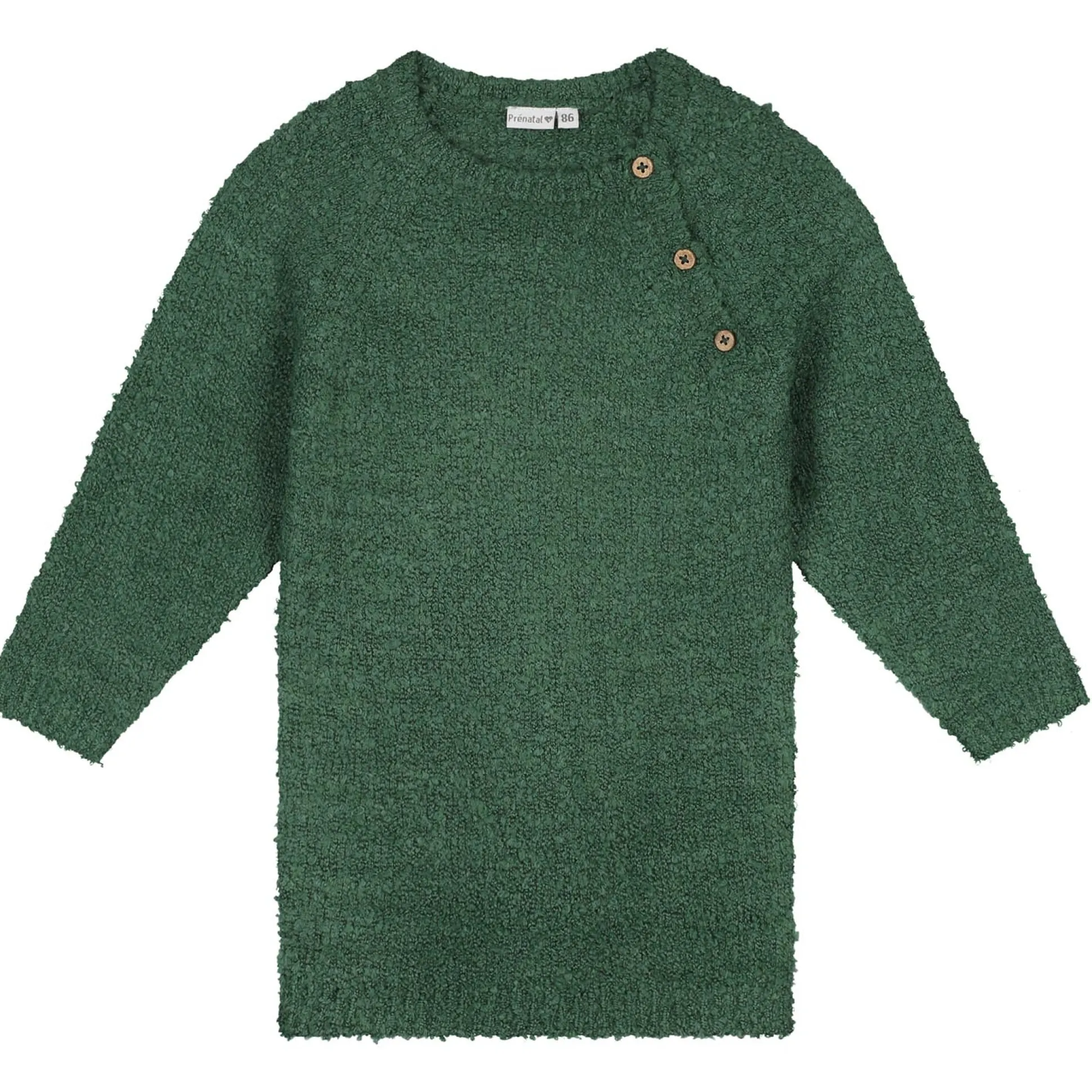 Prénatal peuter jurk lange mouwen effen groen