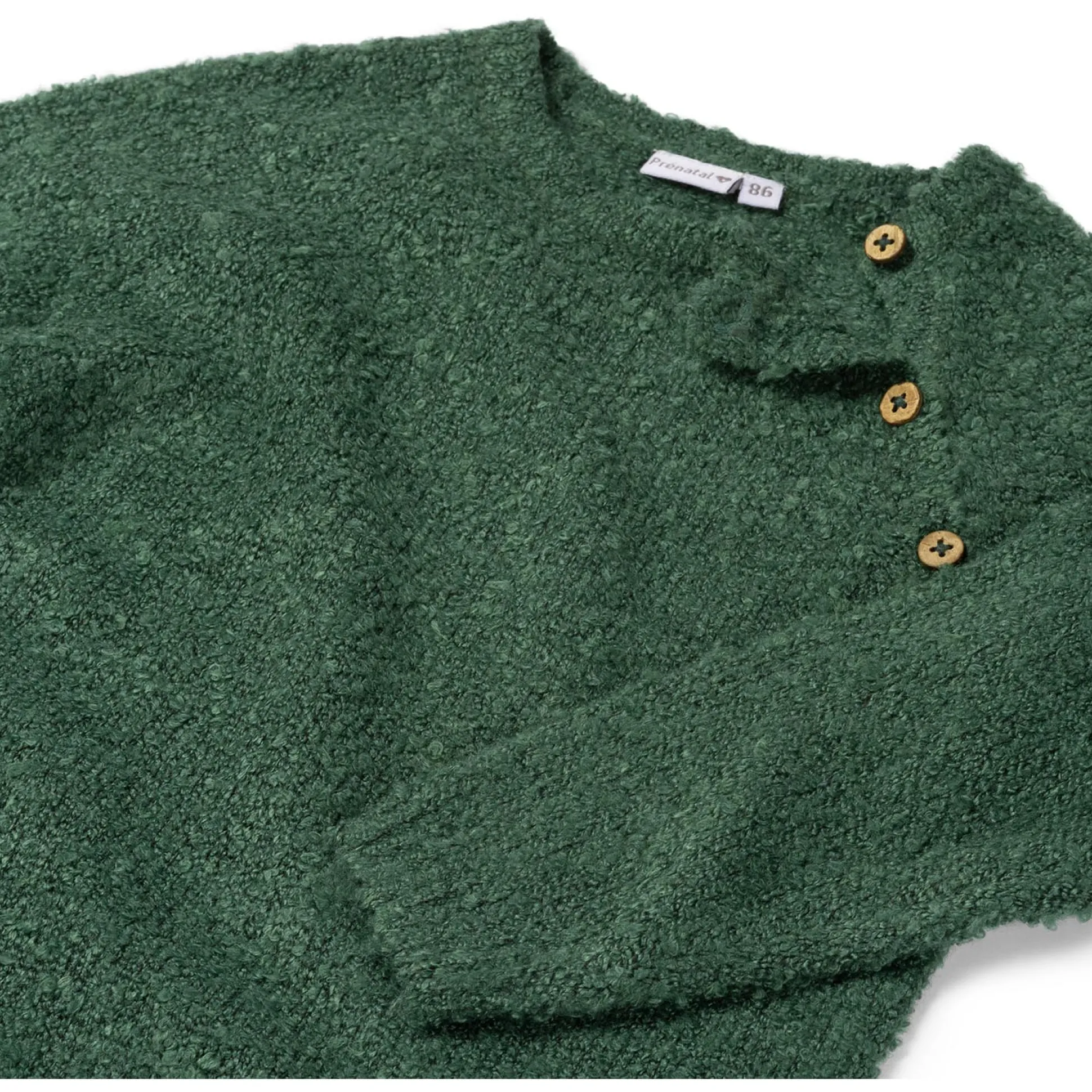 Prénatal peuter jurk lange mouwen effen groen