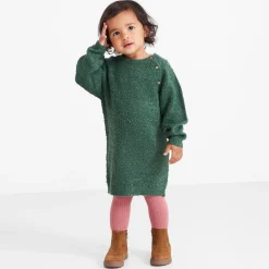 Prénatal peuter jurk lange mouwen effen groen