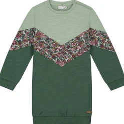 Prénatal peuter jurk lange mouwen bloemen groen