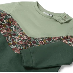 Prénatal peuter jurk lange mouwen bloemen groen