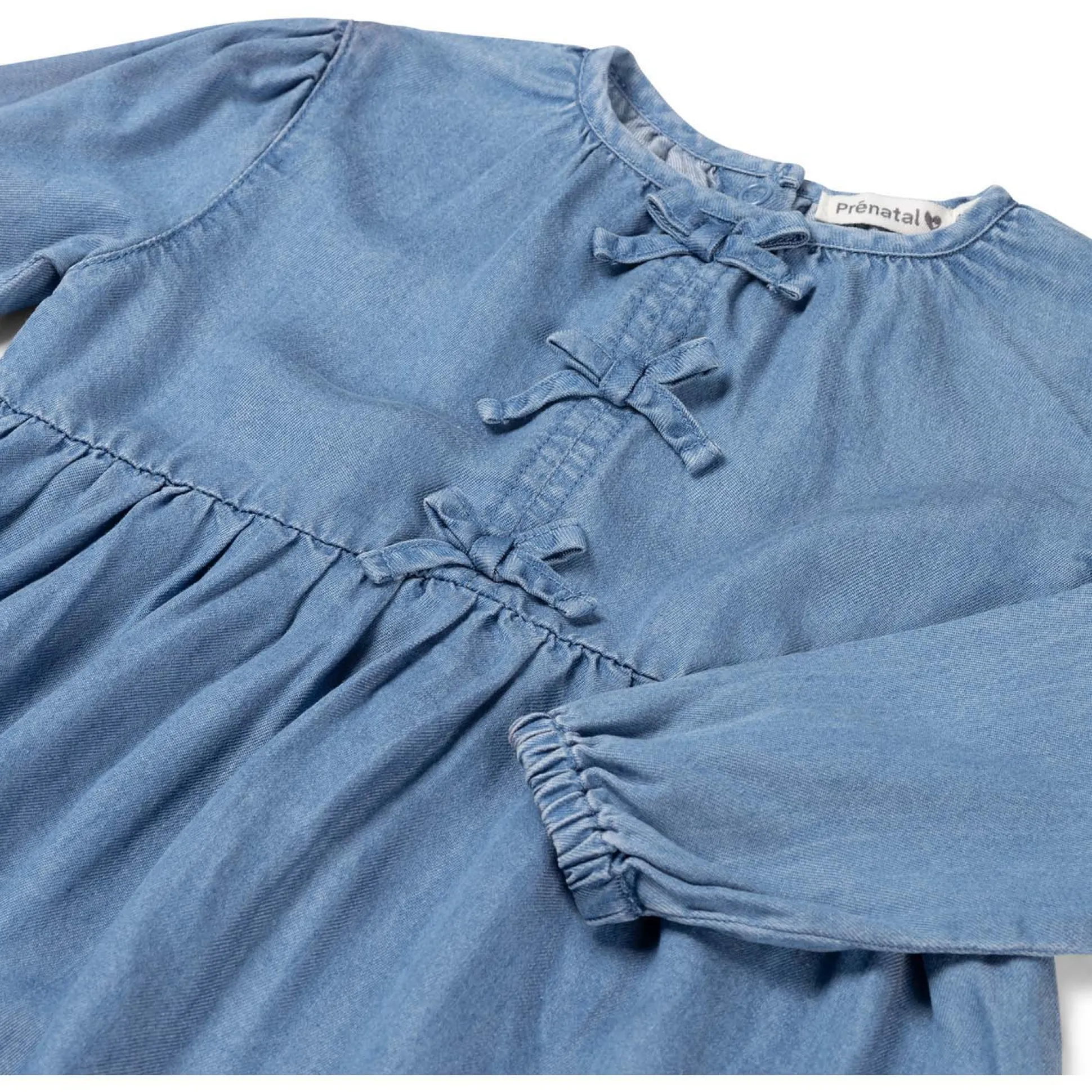 Prénatal peuter jurk lange mouwen effen blauw