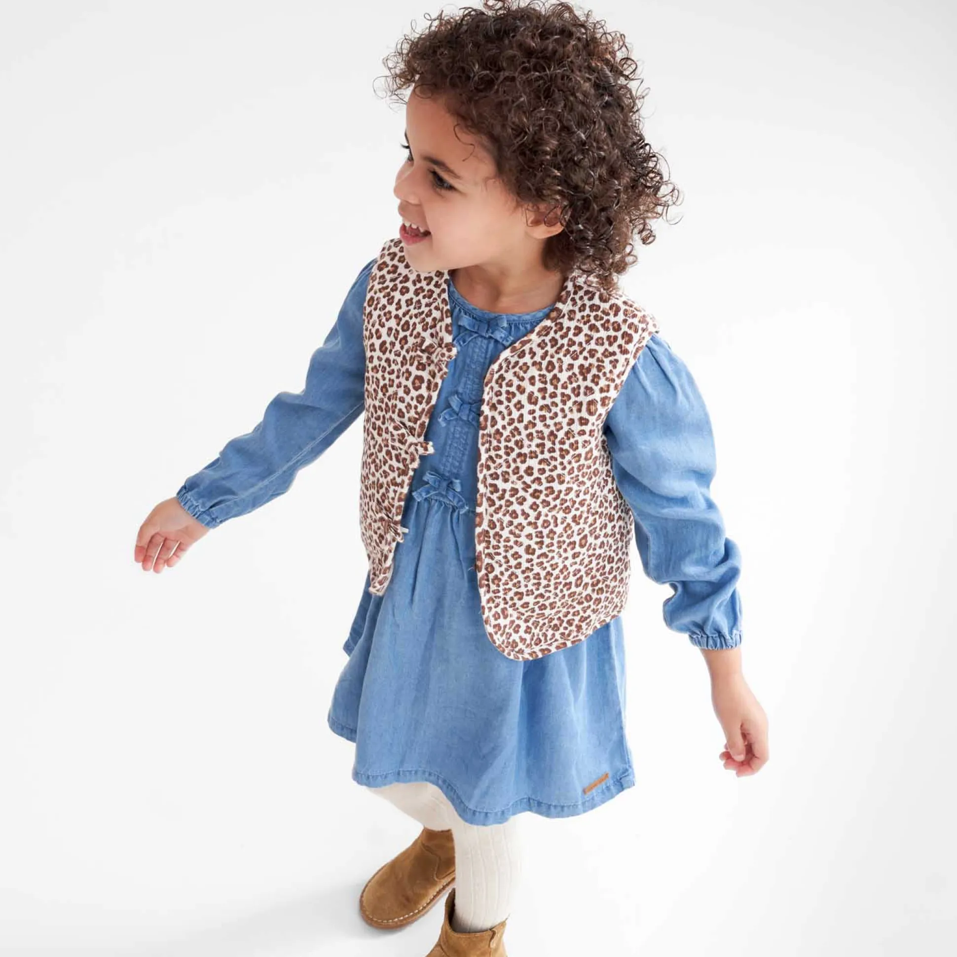 Prénatal peuter jurk lange mouwen effen blauw