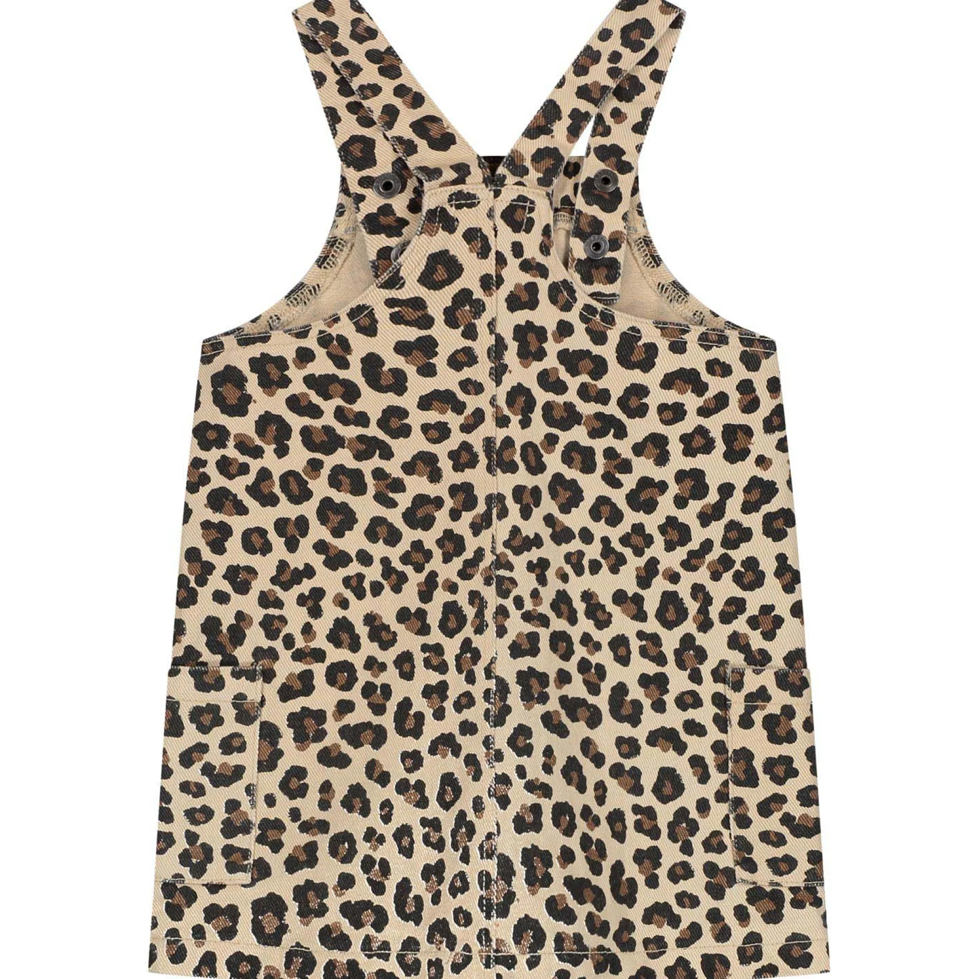 Prénatal peuter jurk mouwloos panterprint bruin