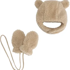 Prénatal peuter muts en wanten   beige