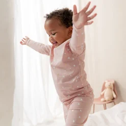 Prénatal peuter pyjama hartjes roze