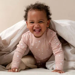 Prénatal peuter pyjama hartjes roze