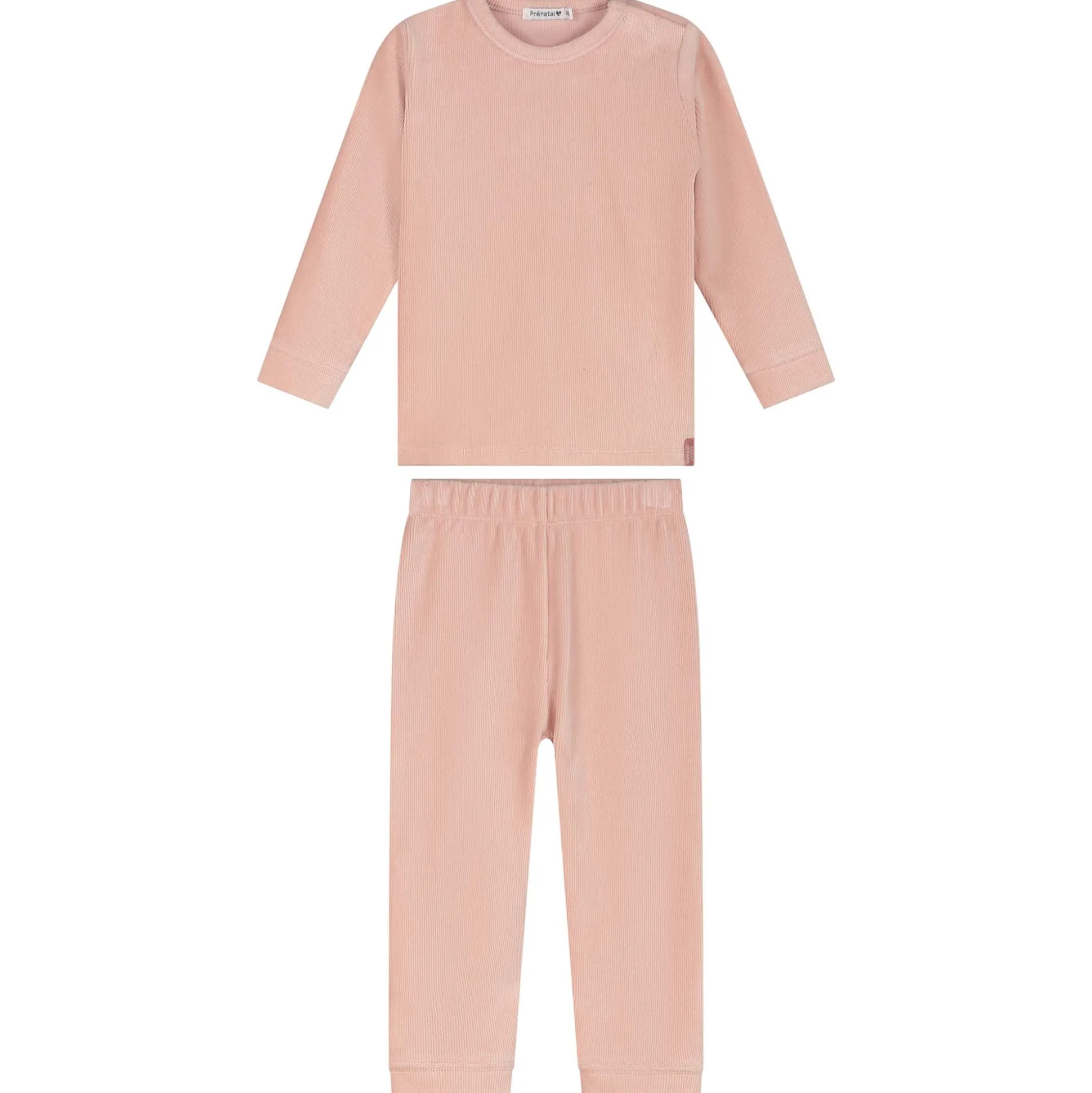 Prénatal peuter pyjama rib velour roze