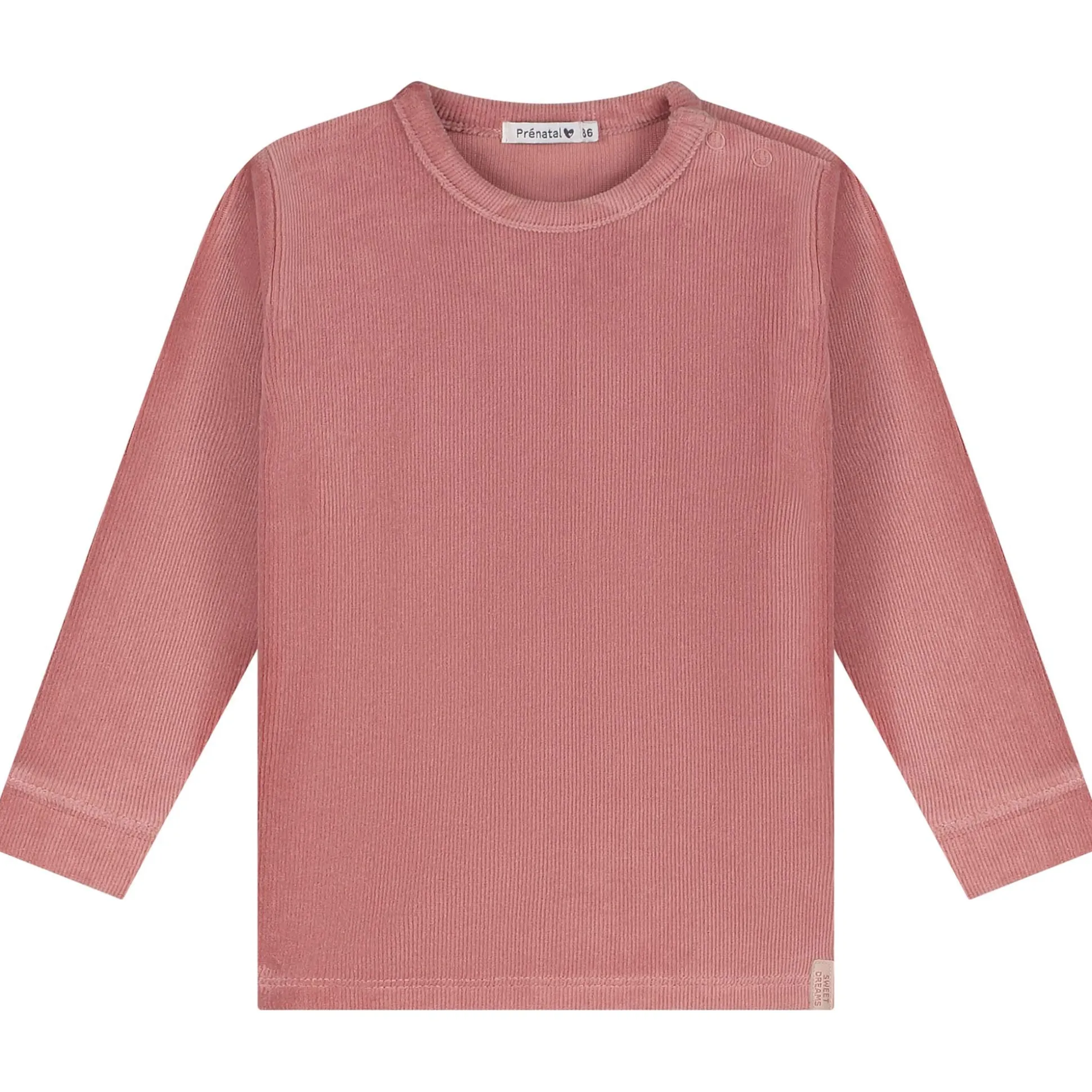 Prénatal peuter pyjama rib velour roze