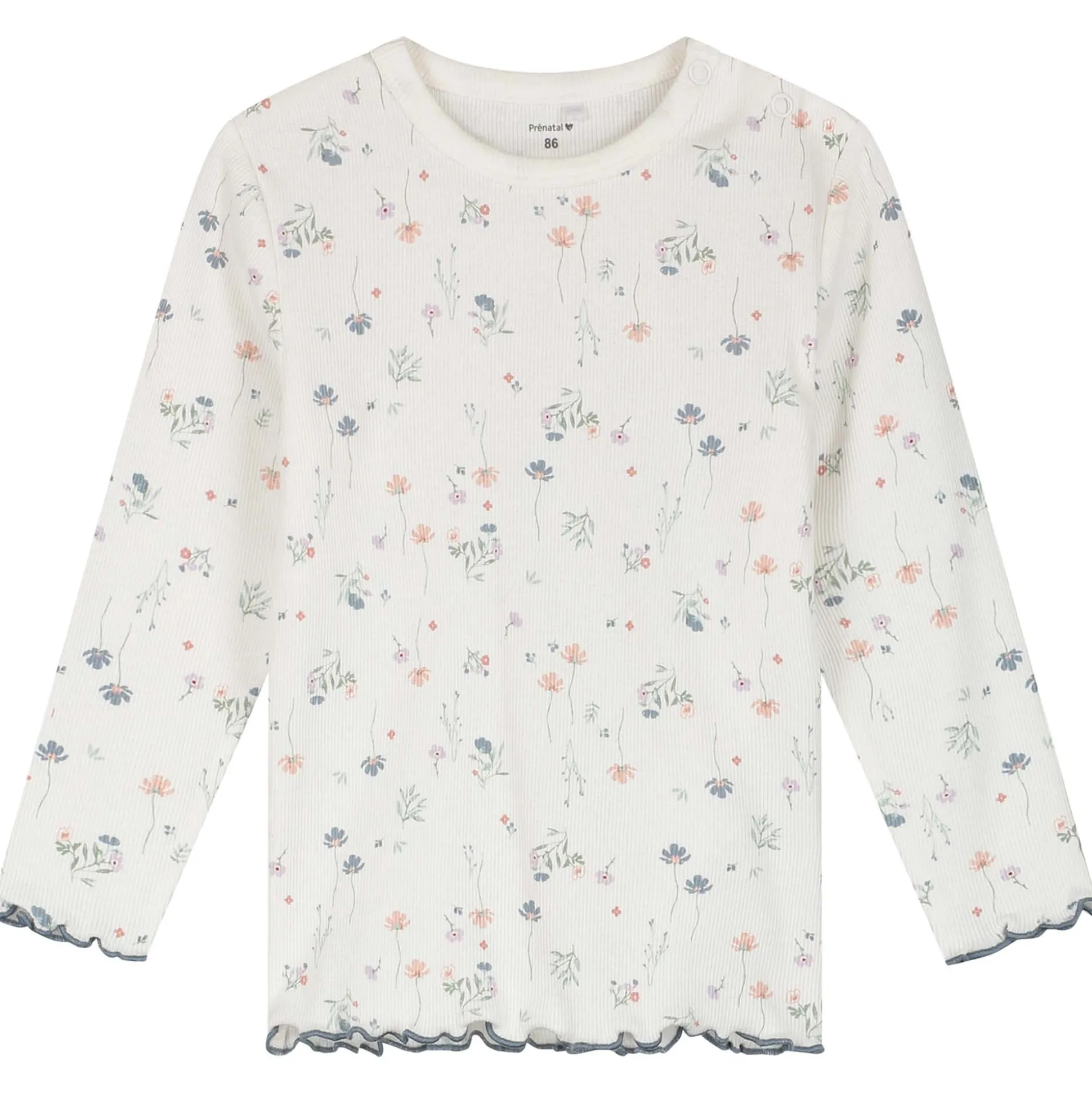 Prénatal peuter pyjama romantische rib wit