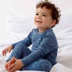 Prénatal peuter pyjama zeehond rib blauw