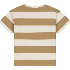 Prénatal peuter shirt korte mouwen strepen bruin