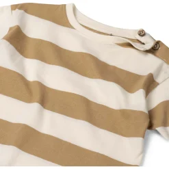 Prénatal peuter shirt korte mouwen strepen bruin