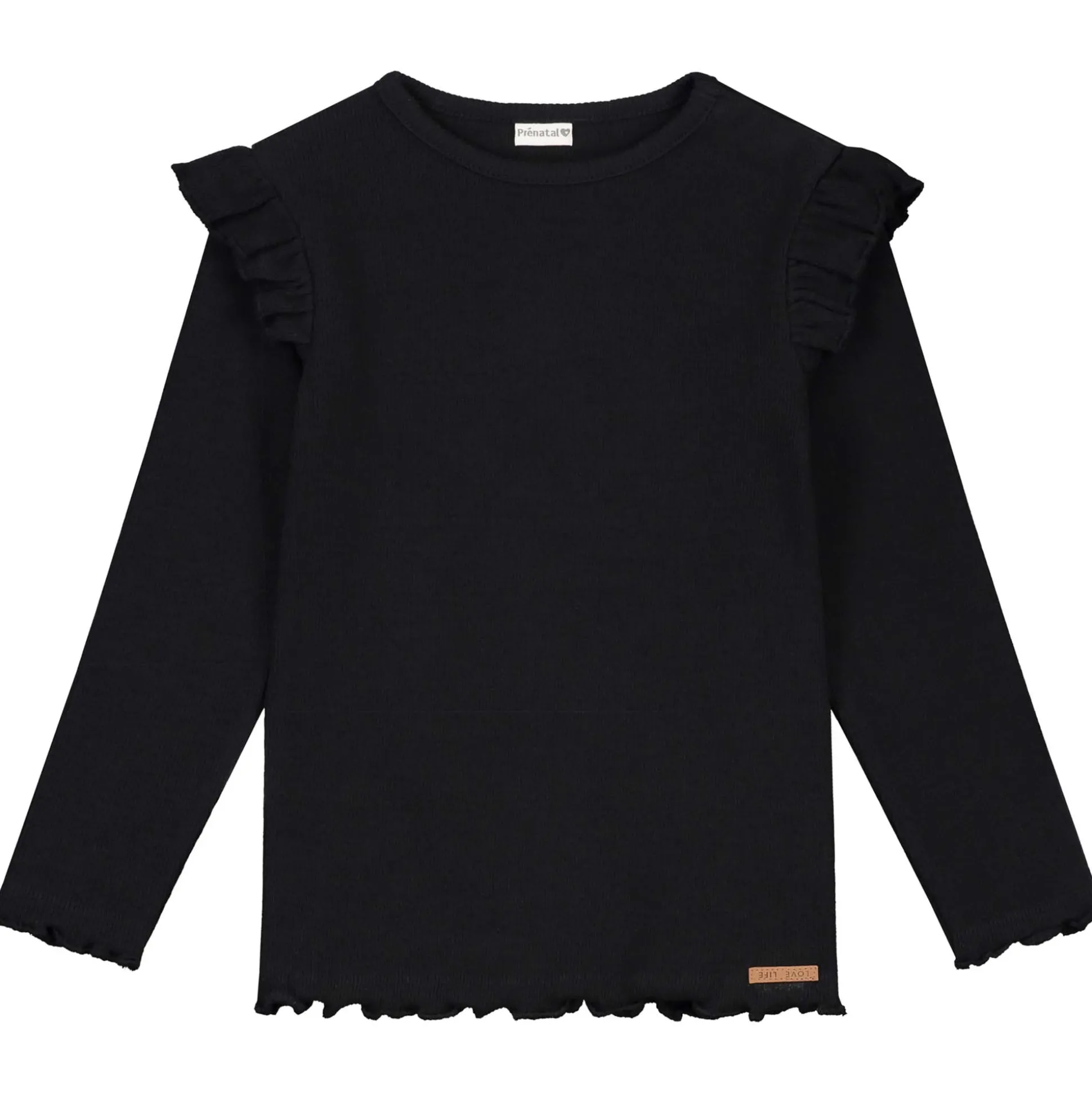 Prénatal peuter shirt lange mouwen effen zwart