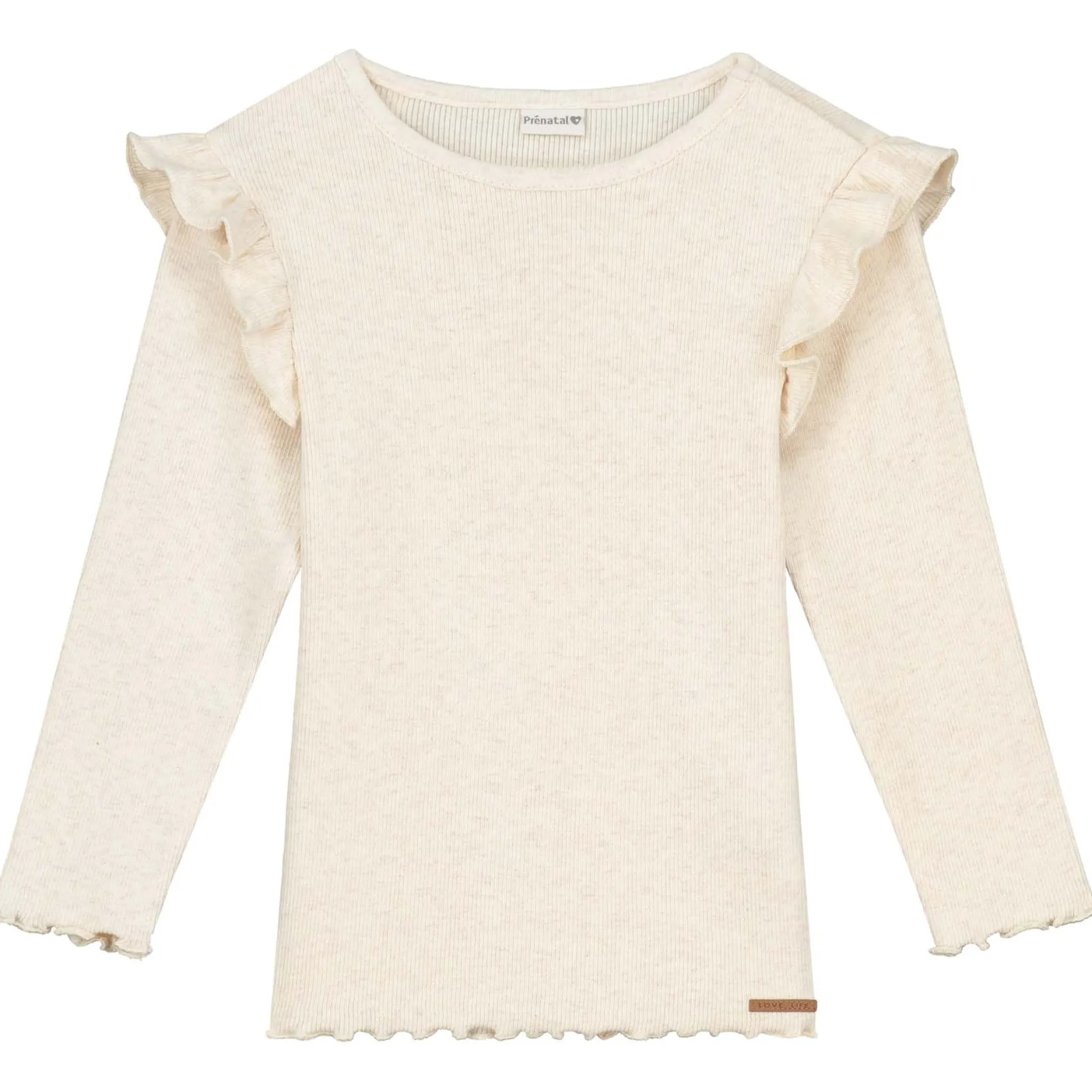 Prénatal peuter shirt lange mouwen effen beige