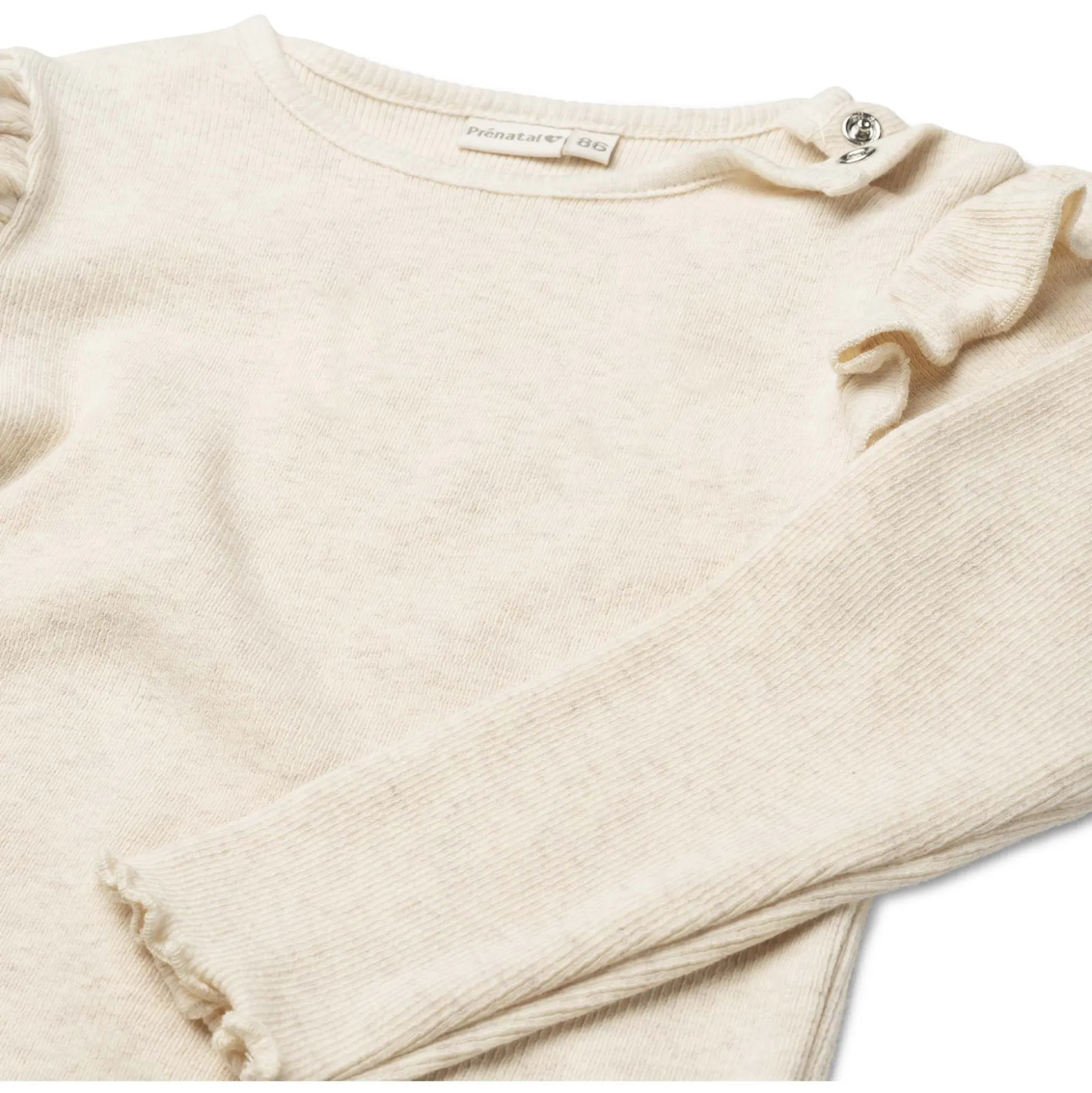 Prénatal peuter shirt lange mouwen effen beige