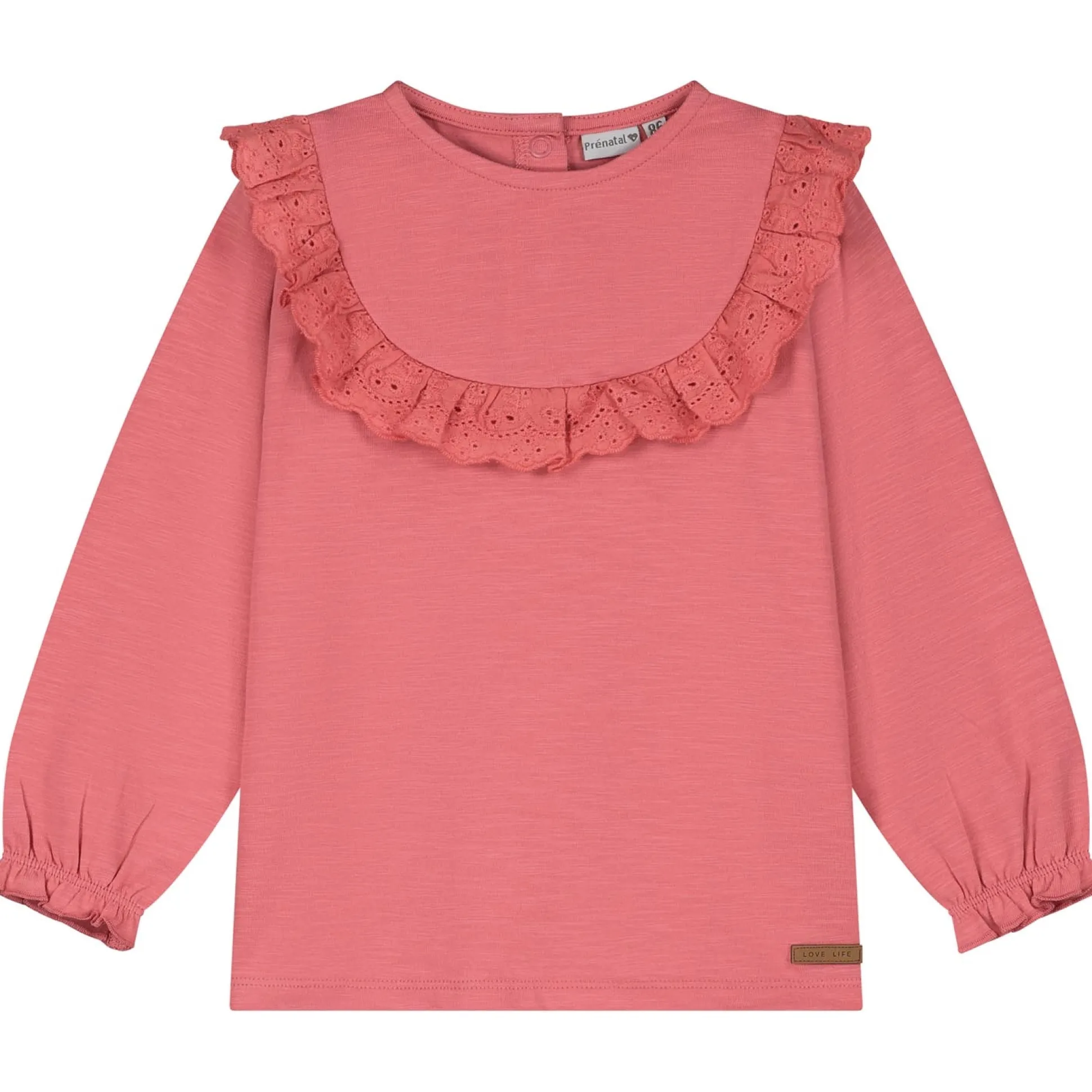 Prénatal peuter shirt lange mouwen effen roze