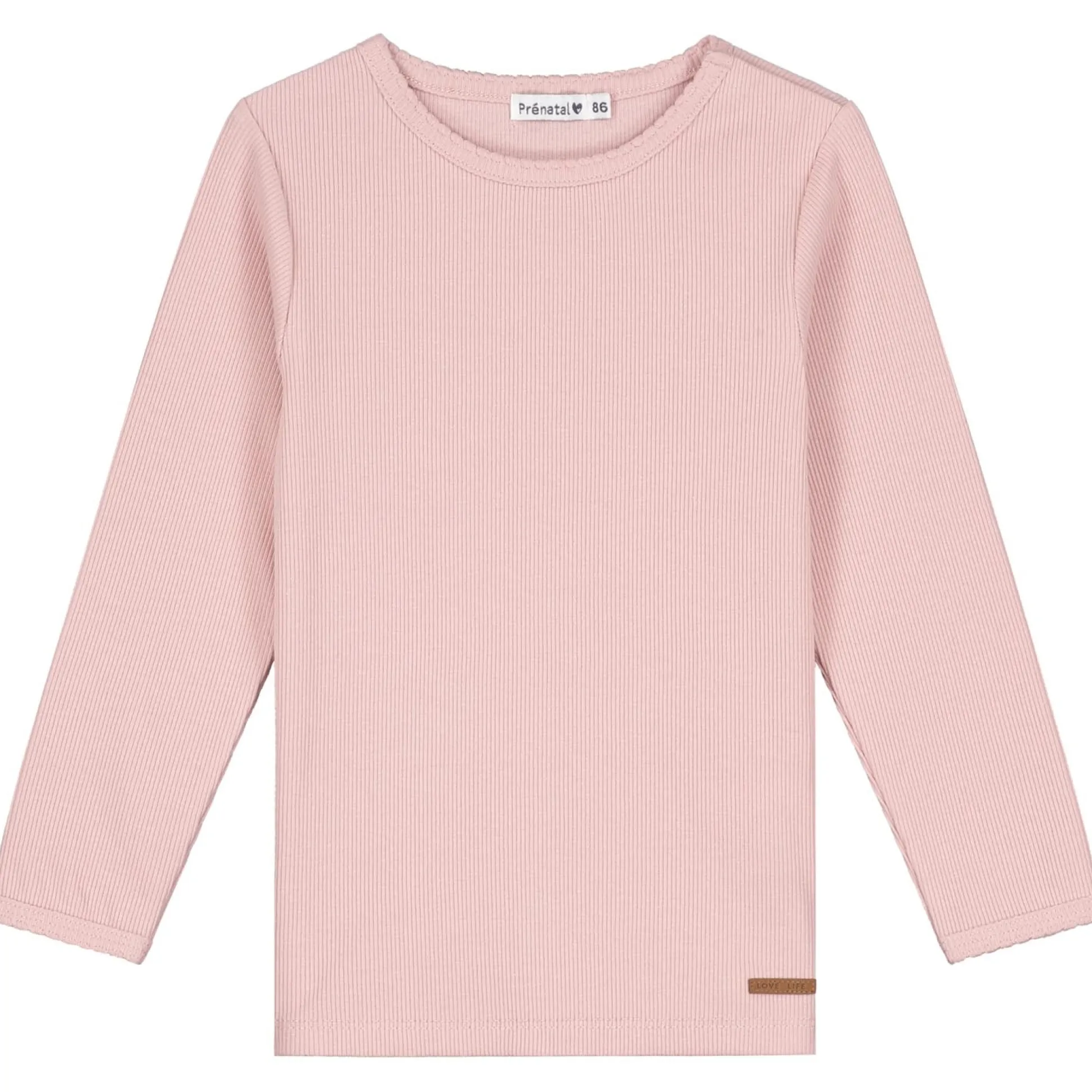 Prénatal peuter shirt lange mouwen effen roze