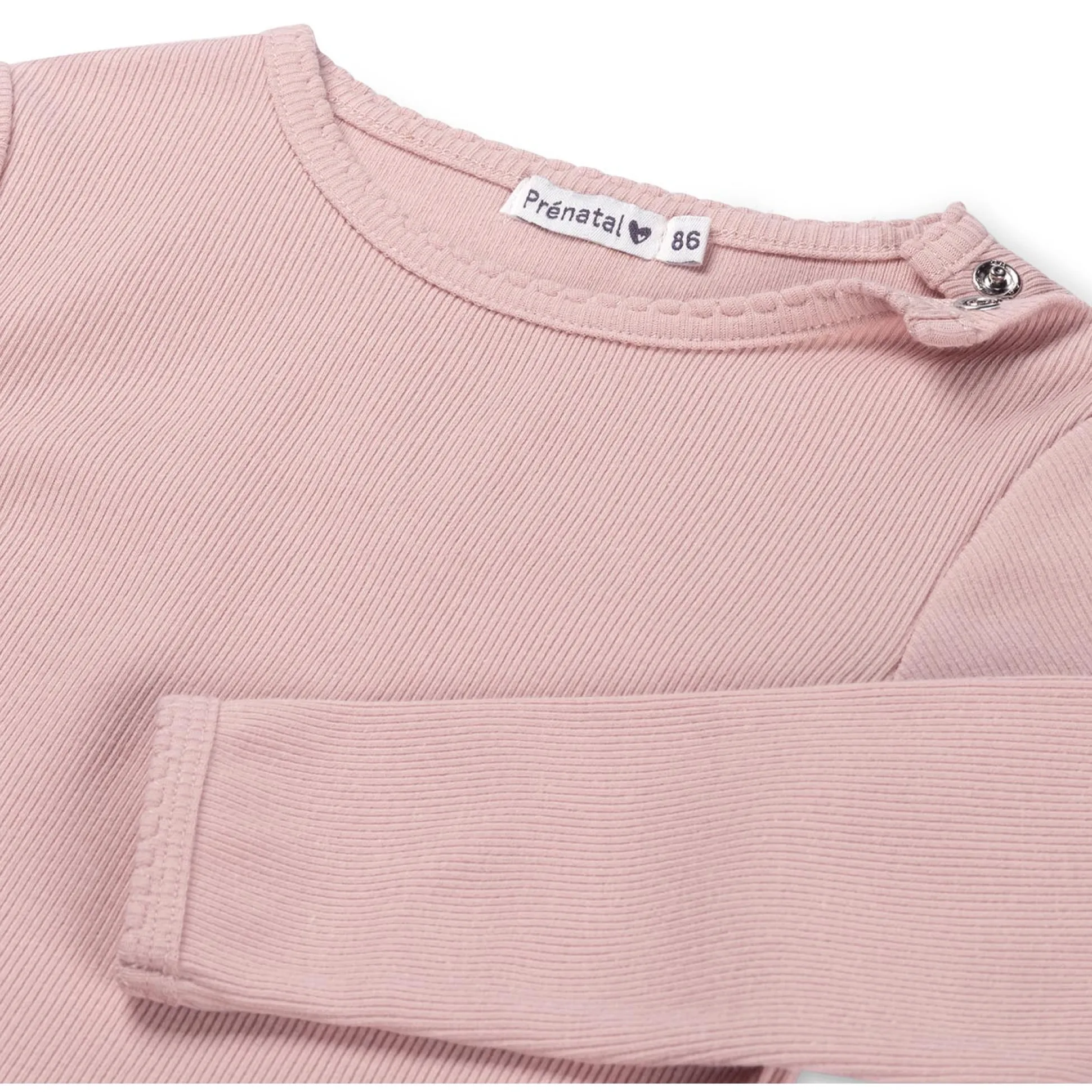 Prénatal peuter shirt lange mouwen effen roze
