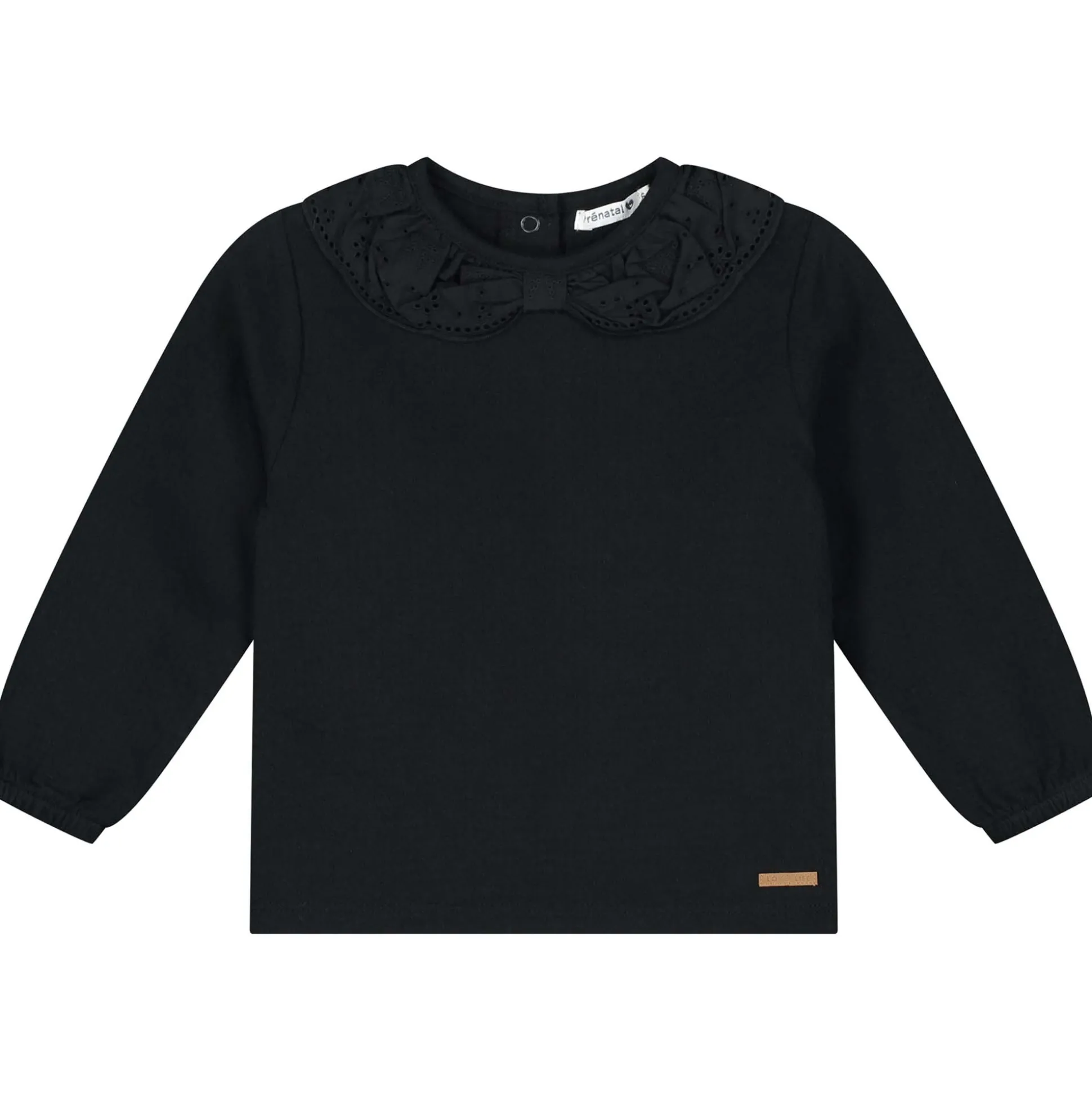 Prénatal peuter shirt lange mouwen effen zwart