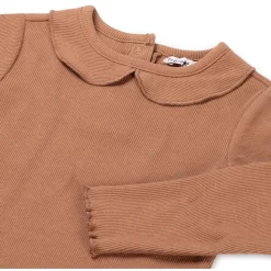 Prénatal peuter shirt lange mouwen effen bruin