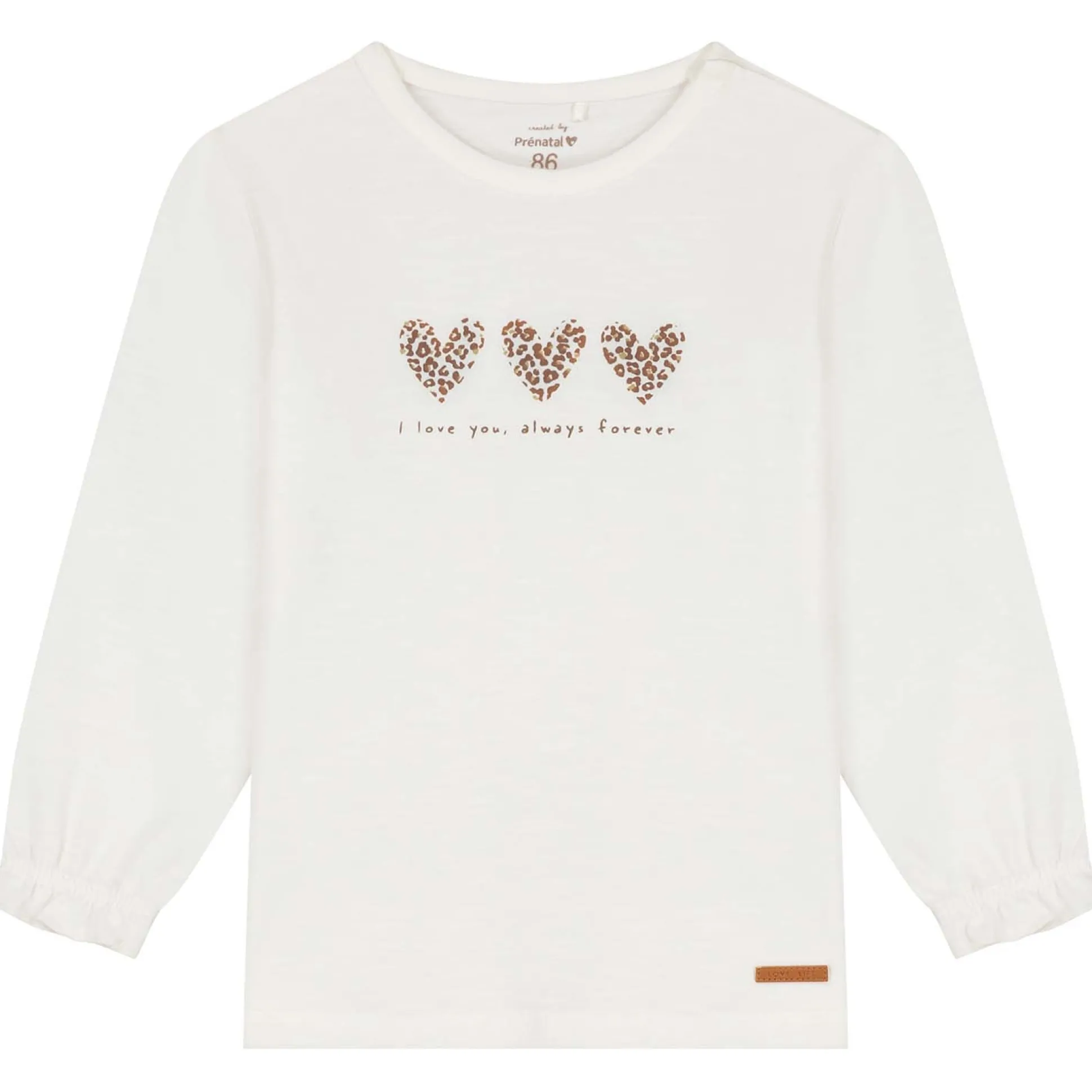 Prénatal peuter shirt lange mouwen printopdruk wit