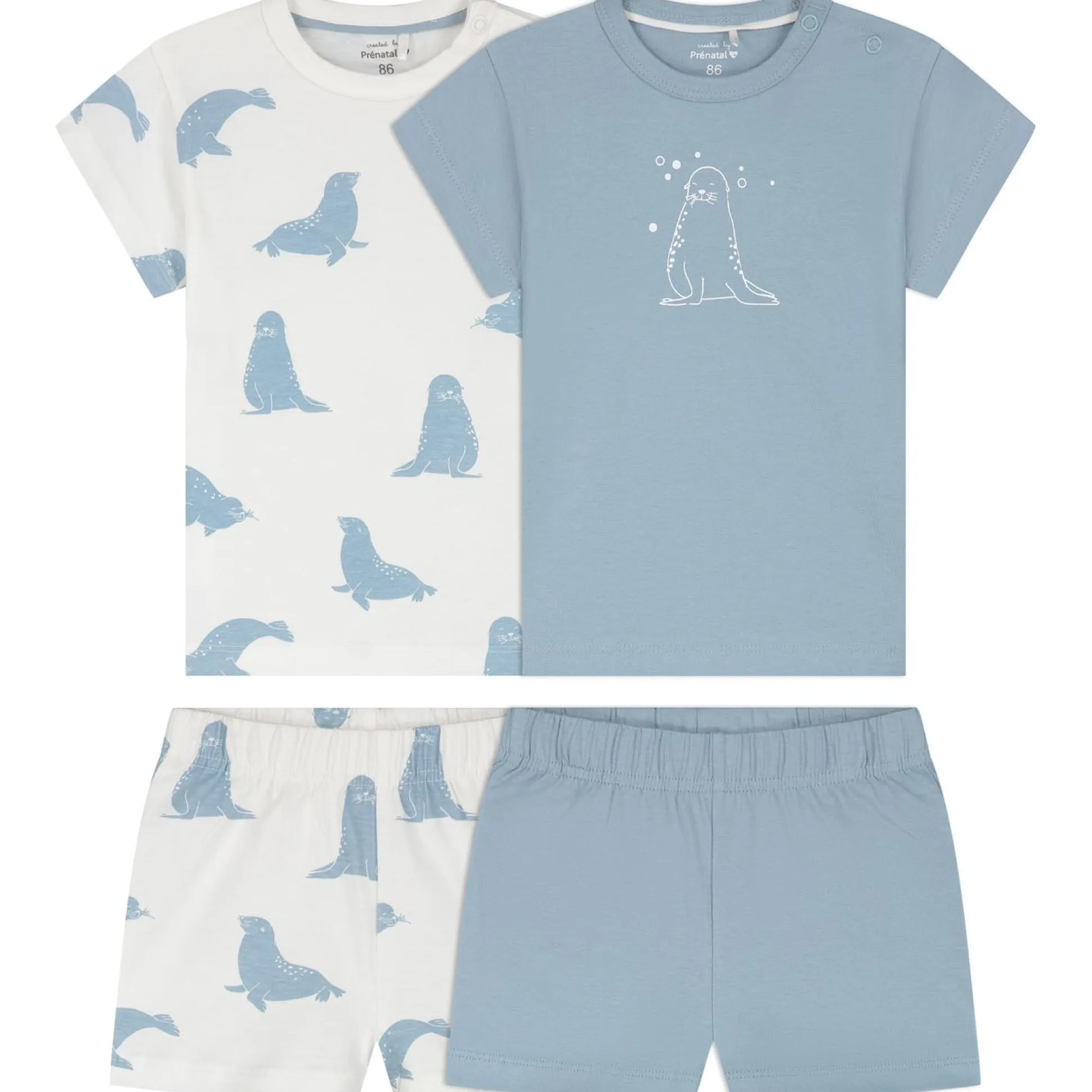 Prénatal peuter shortama 2 stuks blauw