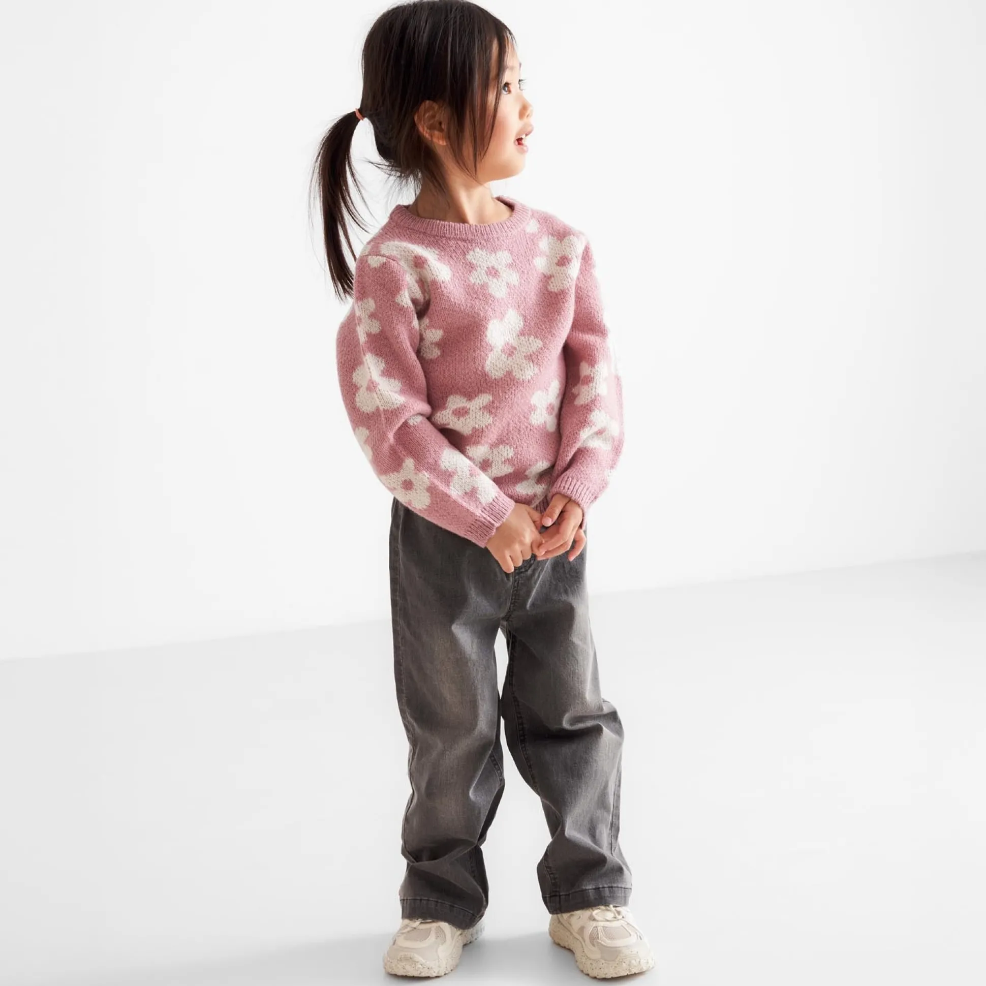 Prénatal peuter sweater lange mouwen bloemen roze